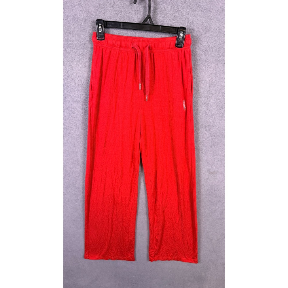 Comfrt Lounge Pants Womens Size Small Red Wide Leg Relaxed Drawstring Pajama